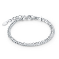 BRACCIALE DOPPIO CON TENNIS 2MM E CATENA FLOWER