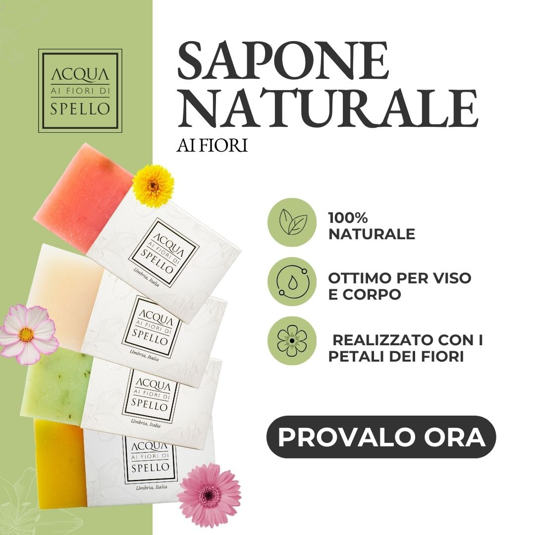 SAPONE
Sapone Naturale ai Fiori 100g
Sapone naturale per viso e corpo con i petali dei fiori