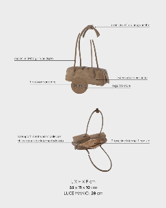 Borsa a spalla LE NUITE - COCKER LIGHT BROWN
