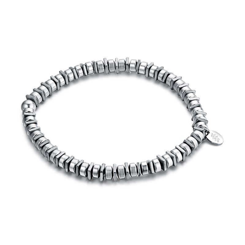 BRACCIALE ELASTICO EMATITE QUADRATI E SFERE