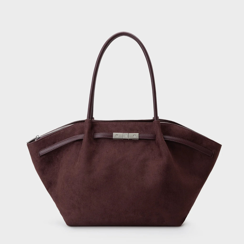 Borsa a spalla BRIELLE BIG SIMILSUEDE - AUBERGINE