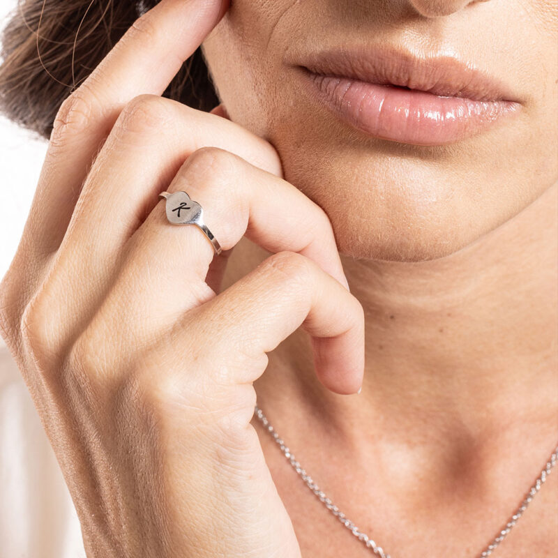 ANELLO CUORE LETTERA