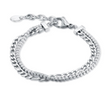 BRACCIALE DOPPIO CON TENNIS 2MM E CATENA FIGARO