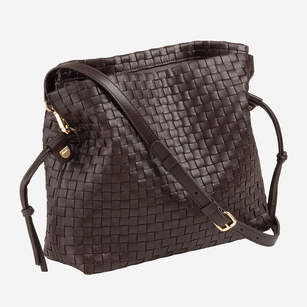 Ischia
Borsa a tracolla in pelle intrecciata con coulisse