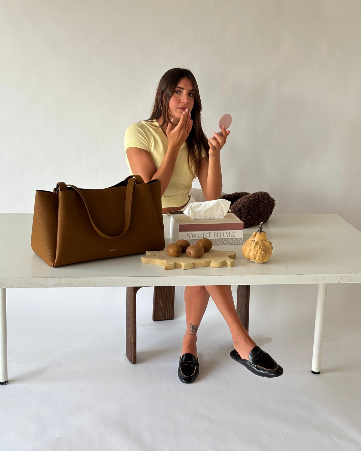 BORSA A SPALLA  IVORY - AMERICAN COFFEE