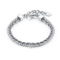 BRACCIALE DOPPIO CON TENNIS 3MM E CATENA CORDA