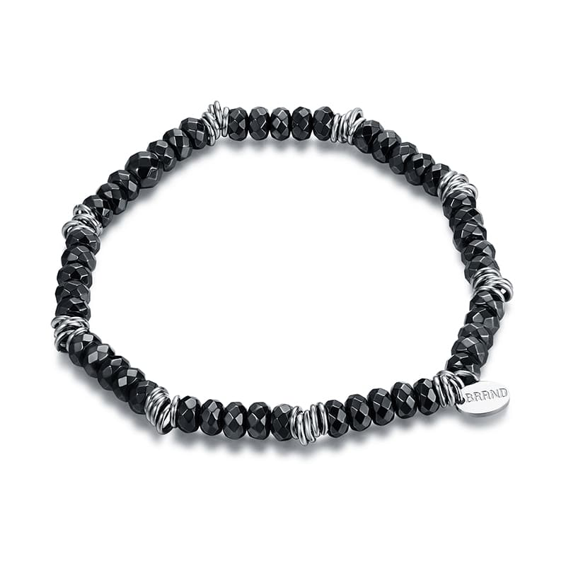 BRACCIALE ELASTICO EMATITE SFACCETTATA