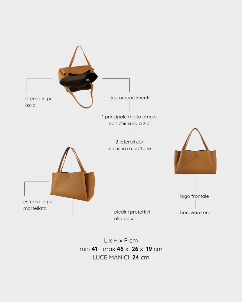 BORSA A SPALLA  IVORY - AMERICAN COFFEE