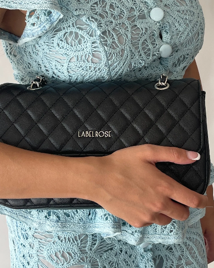 Borsa a spalla KATE BIG - BLACK SILVER