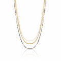 COLLANA DORATA TRIPLO FILO CON PERLINE NERE