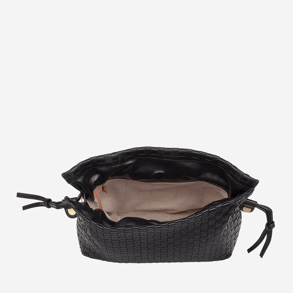 Ischia
Borsa a tracolla in pelle intrecciata con coulisse