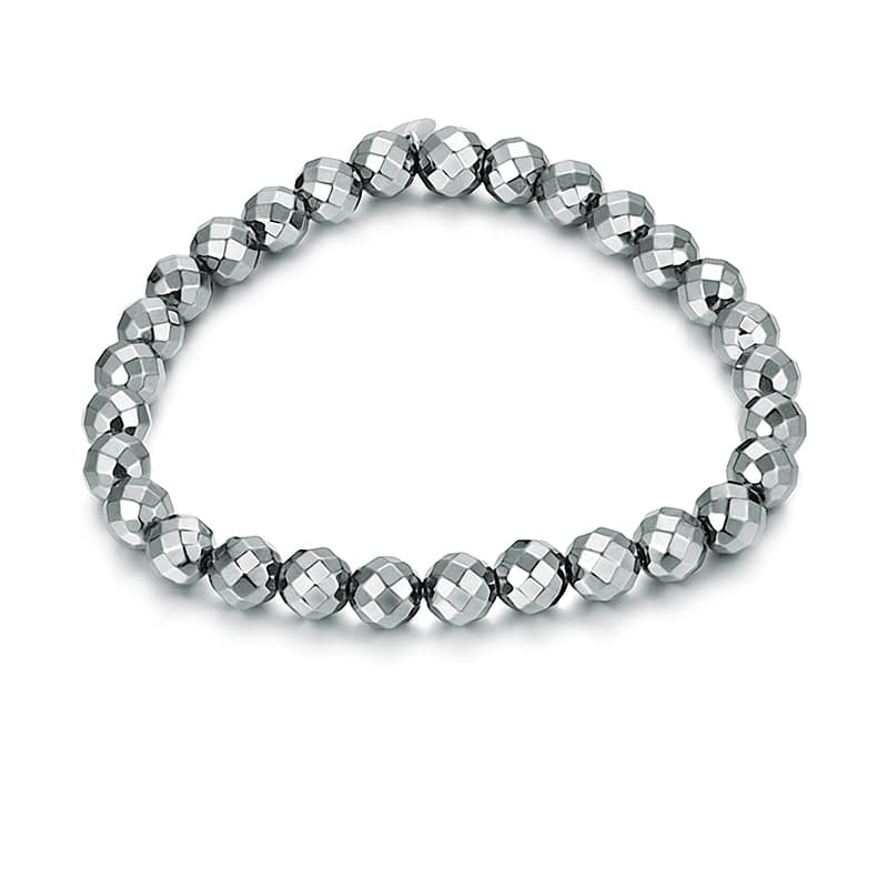 BRACCIALE EMATITE SFACCETTATO GRANDE ELASTICO