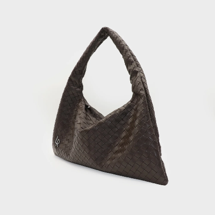 Borsa a spalla ANYA intrecciata - FONDANT