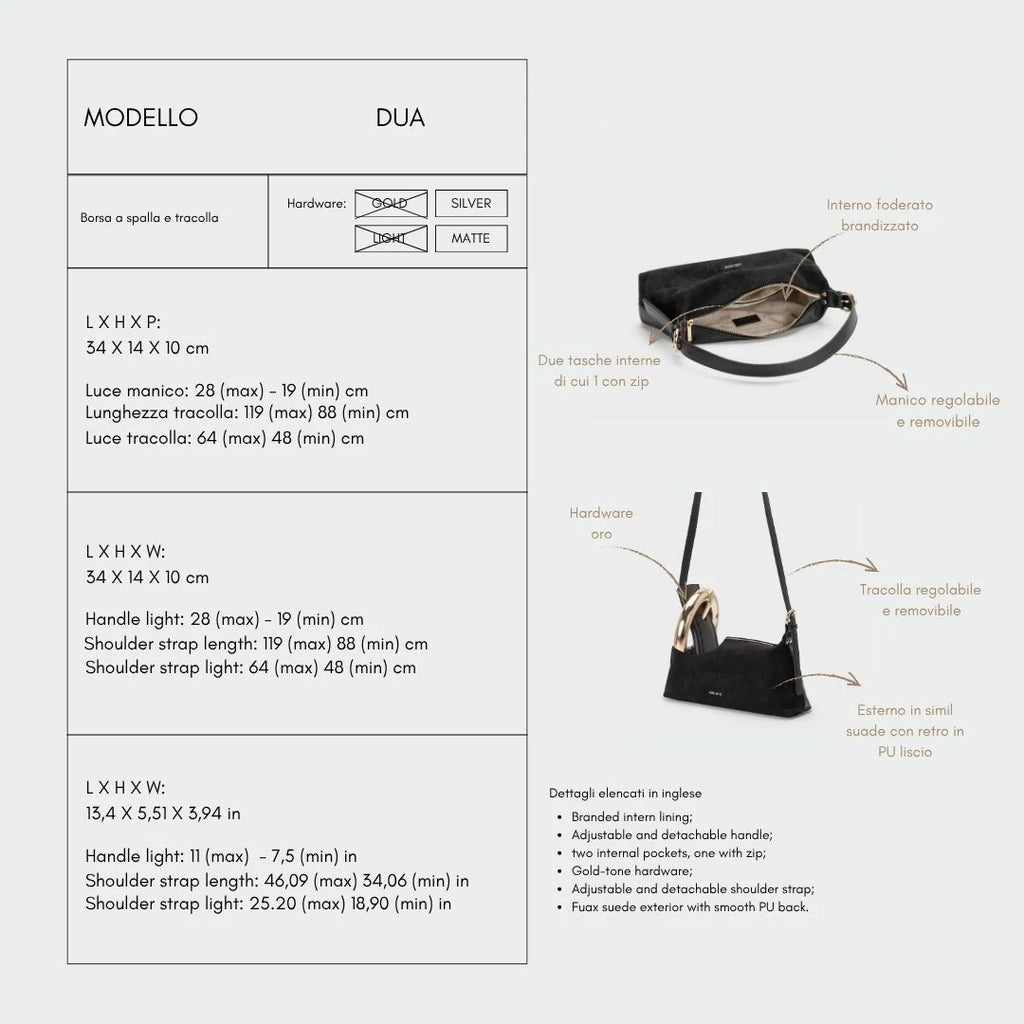 Borsa a spalla DUA - BLACK GOLD