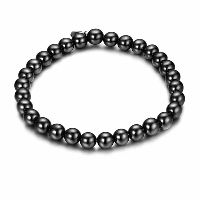 BRACCIALE PICCOLE SFERE EMATITE ELASTICO