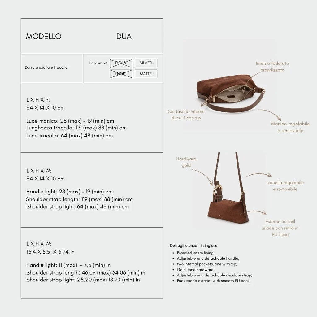 Borsa a spalla DUA - CHOCOLATE
