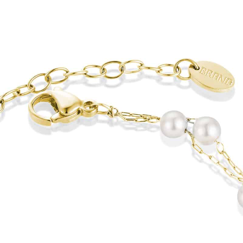 BRACCIALE IN MADREPERLA SFERE SFALSATE PVD ORO