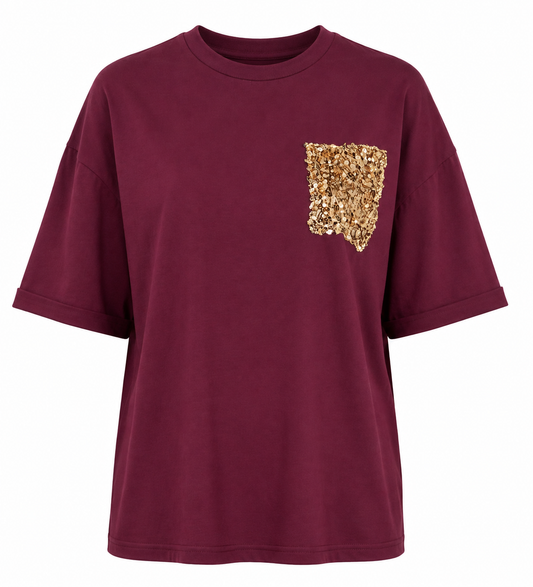 T shirt tasca pailettes