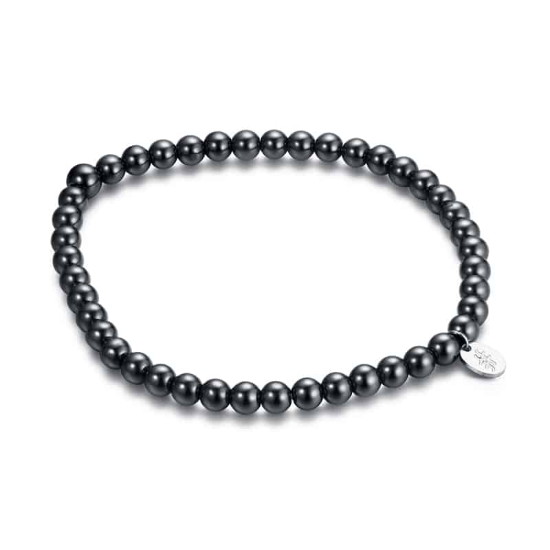 BRACCIALE ELASTICO EMATITE SFERE