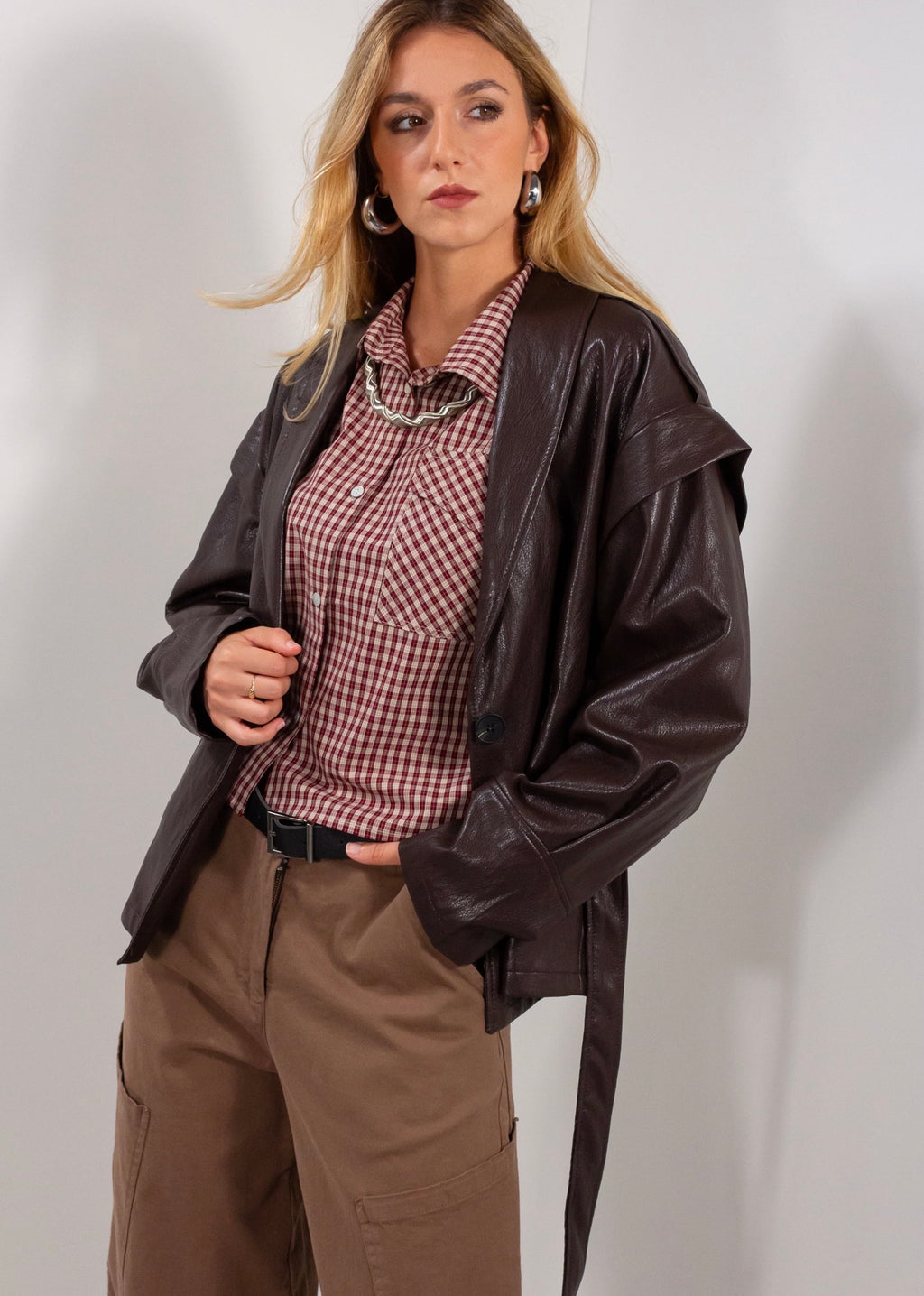 GIACCA BOMBER ECOPELLE AGED