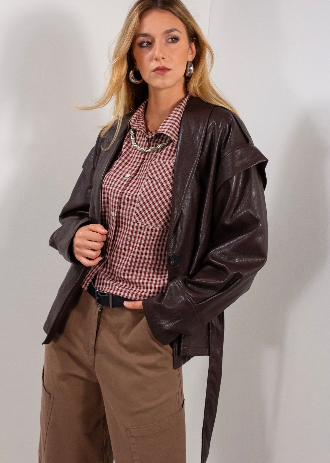 GIACCA BOMBER ECOPELLE AGED