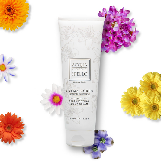 CORPO
Crema Corpo Nutriente 200ml
Dona elasticità e nutrizione profonda con la nostra crema corpo dal profumo di prati fioriti.