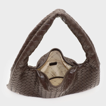 Borsa a spalla ANYA intrecciata - FONDANT