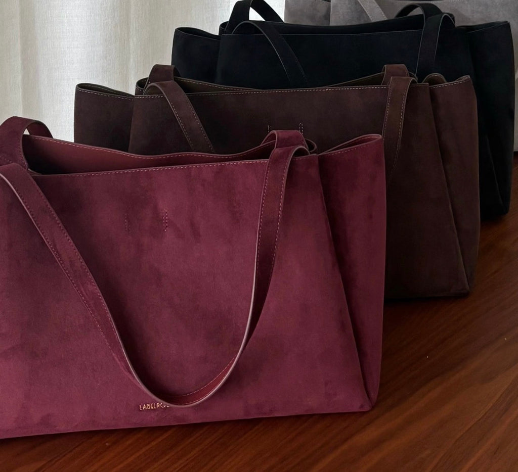Borsa a spalla IVORY SUEDE - BURGUNDY