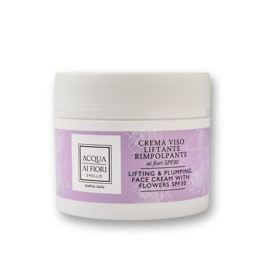 NOVITÀ
Crema Viso Liftante Rimpolpante ai Fiori SPF30 50ml
Crema viso ad azione liftante e rimpolpante, ideale per contrastare i segni del tempo con fattore di protezione SPF 30.