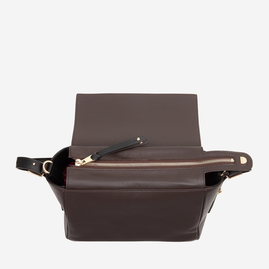 SCALA MINI Borsa piccola donna a tracolla in pelle con patta