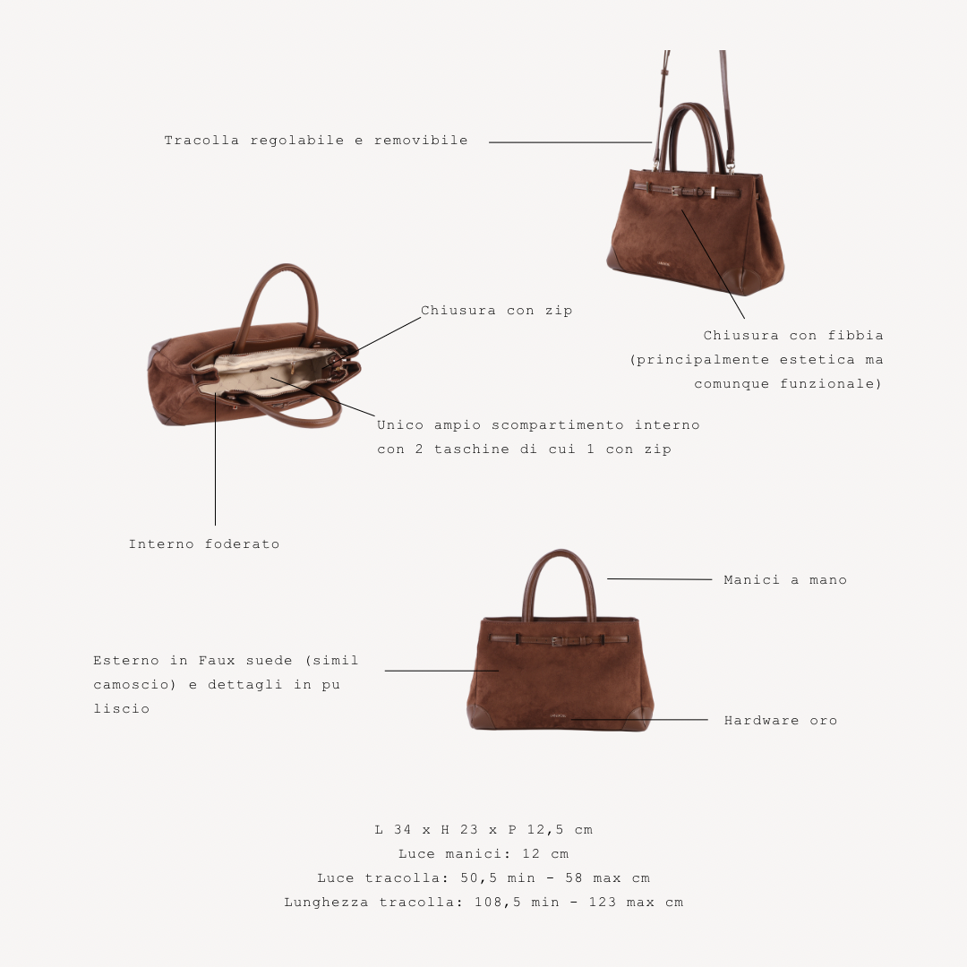 BORSA A MANO MINA - CHOCOLATE