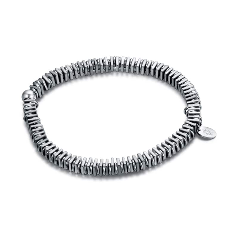 BRACCIALE ELASTICO EMATITE QUADRATO