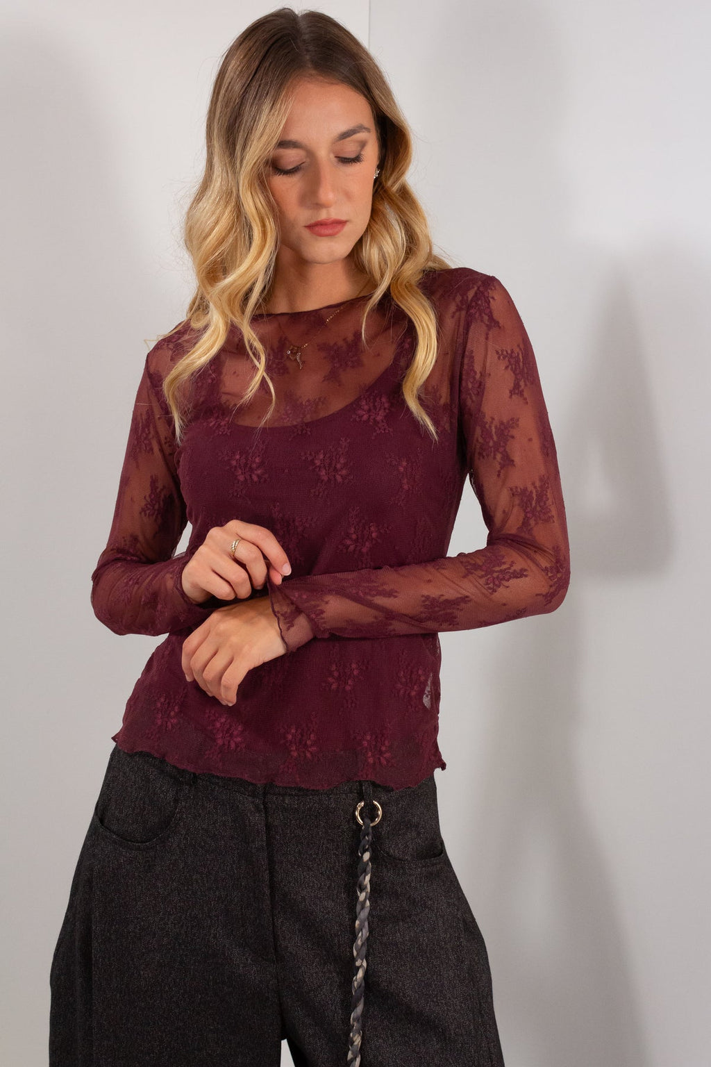 MAGLIA SCATOLETTA PIZZO