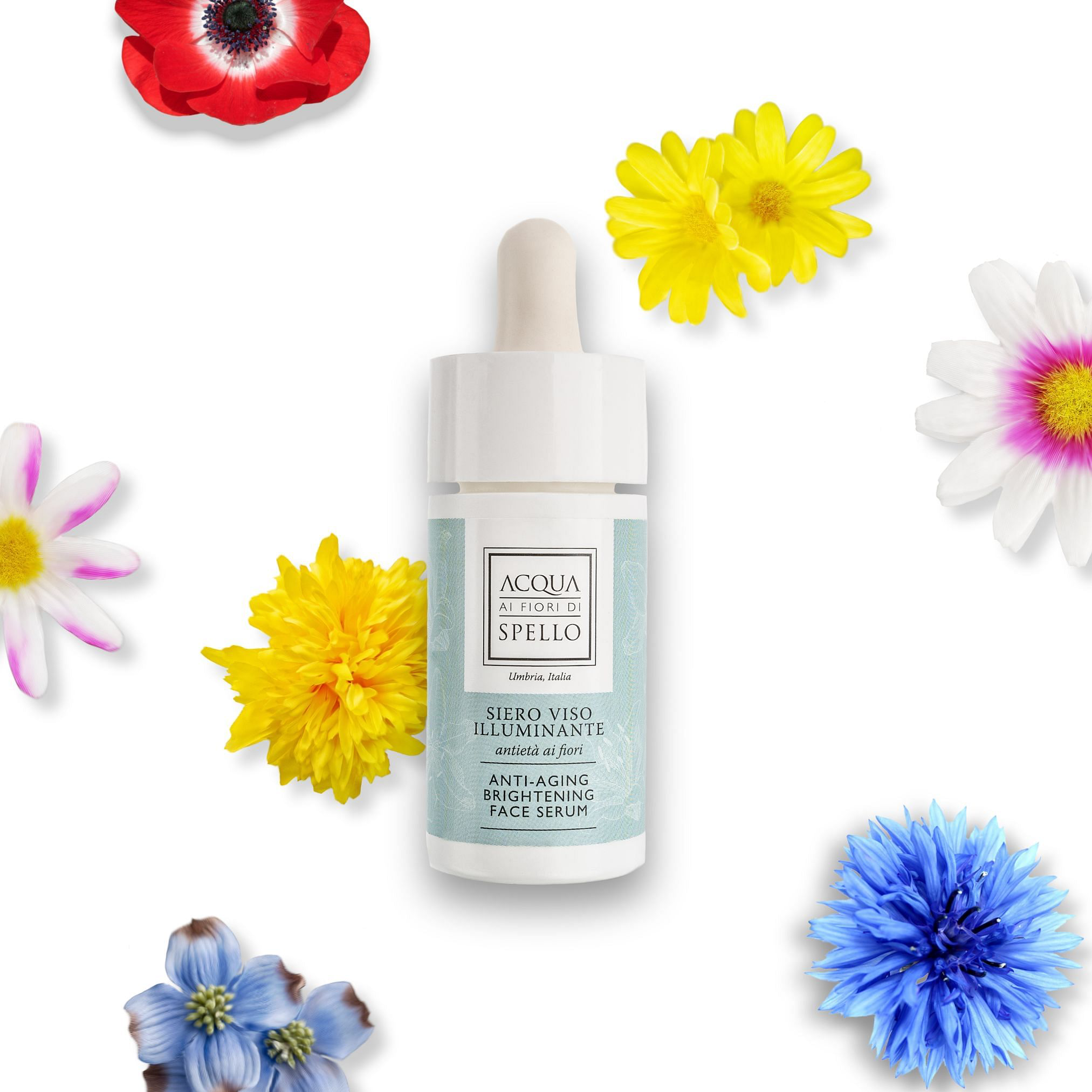 Siero Viso Illuminante Antietà ai Fiori 30ml
Adatta a tutti i tipi di pelle e può essere inclusa nella tua routine sia al mattino che alla sera, regalandoti una sensazione di freschezza e benessere ad ogni applicazione.
