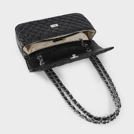 Borsa a spalla KATE BIG - BLACK SILVER