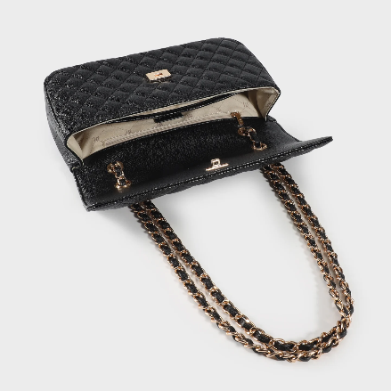 Borsa a spalla KATE BIG - BLACK GOLD