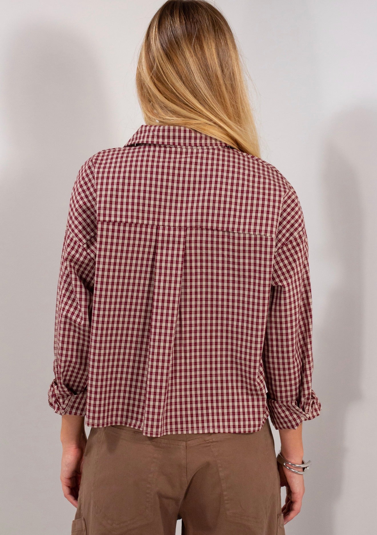 Camicia crop tascona quadretti