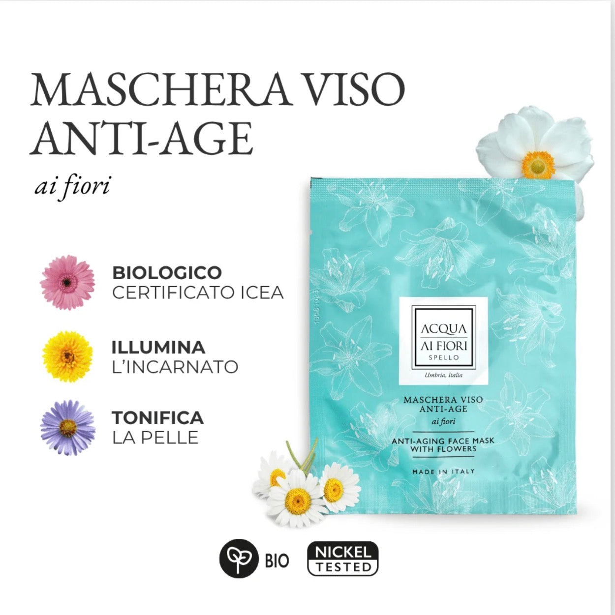 Maschera Viso Antiage Ai Fiori, 15 ml         liftante