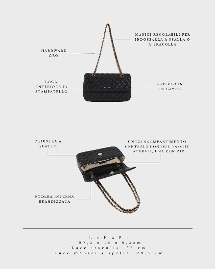 Borsa a spalla KATE BIG - BLACK GOLD