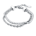 BRACCIALE DOPPIO CON TENNIS 2MM E CATENA CORDA