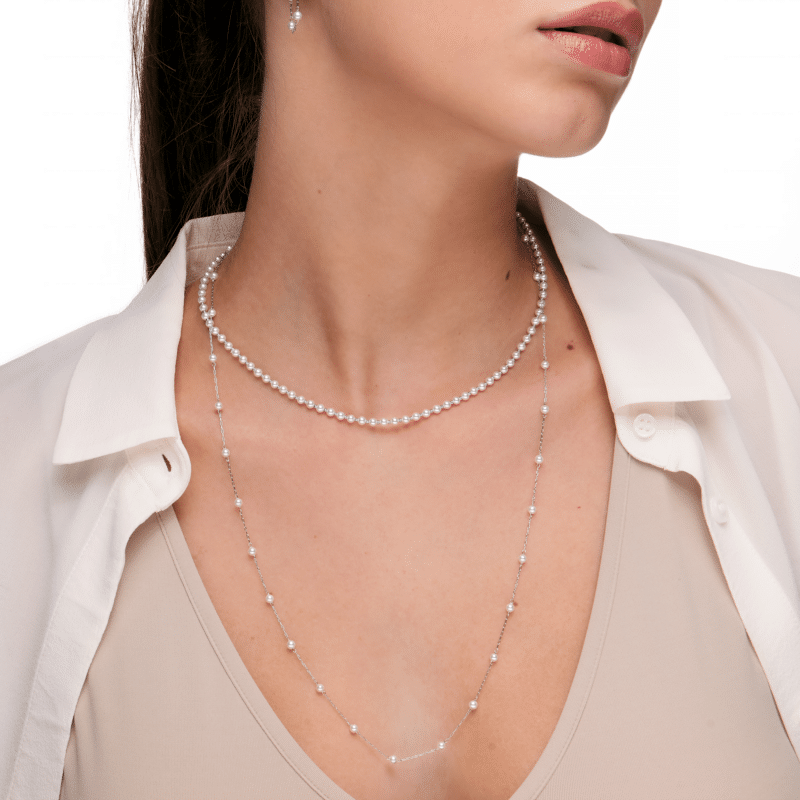 COLLANA IN MADREPERLA SFERE ALTERNATE