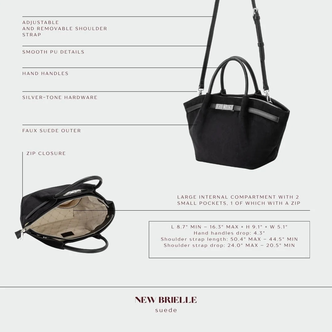 Borsa a mano BRIELLE SMALL SIMILSUEDE - BLACK SILVER