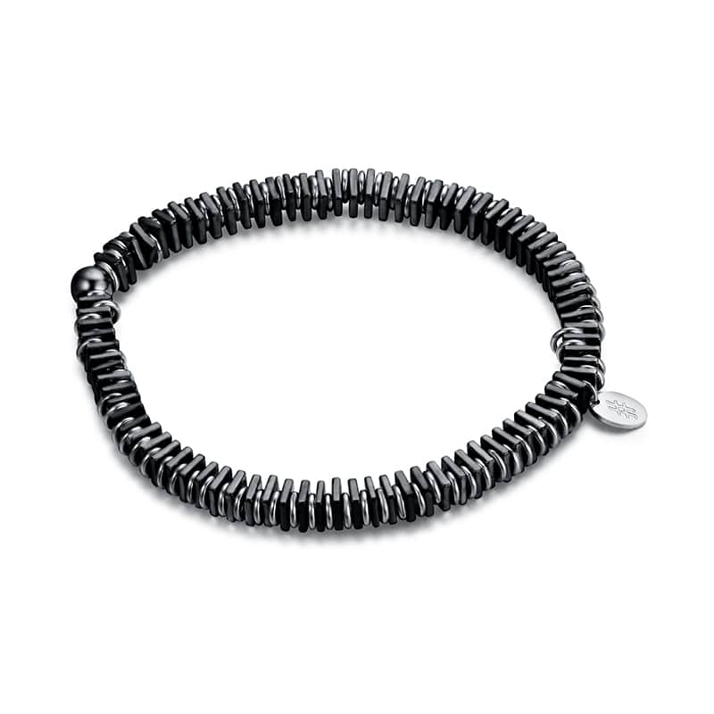 BRACCIALE ELASTICO EMATITE QUADRATO
