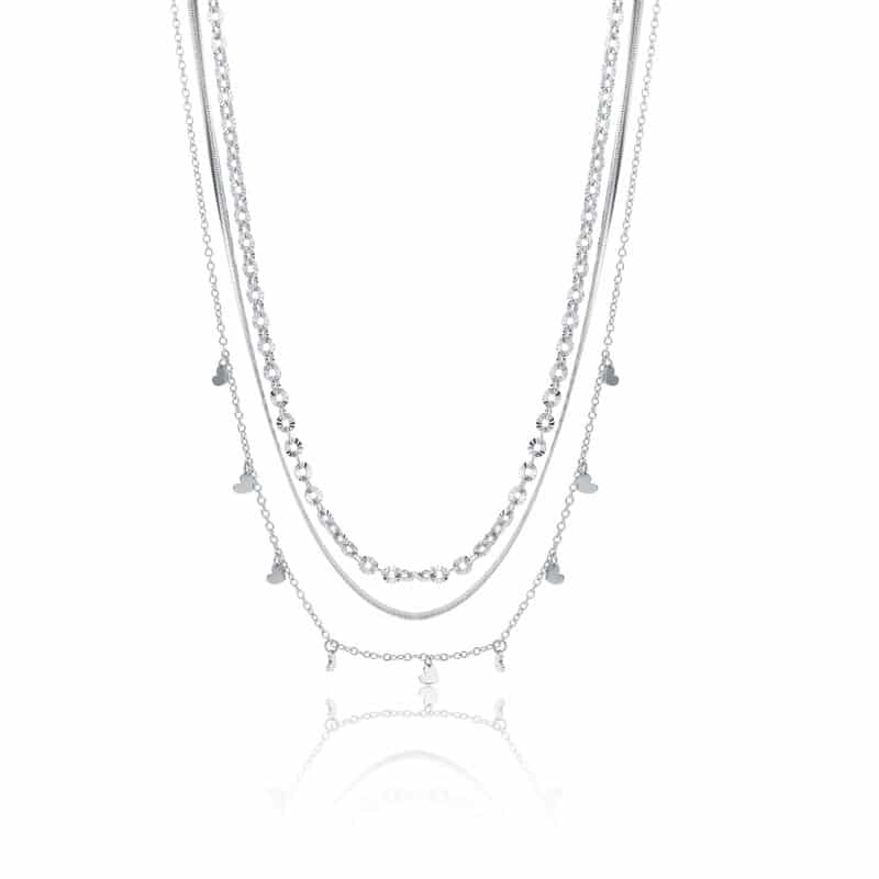 COLLANA TRIPLO FILO CON CUORICINI