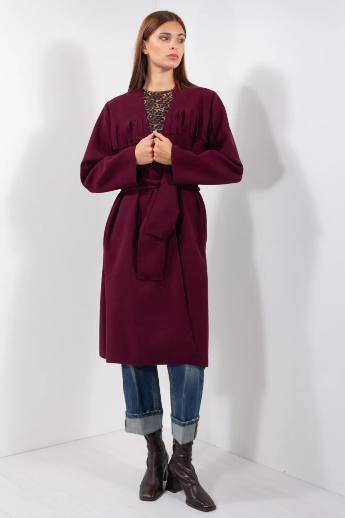 Cappotto panno frange