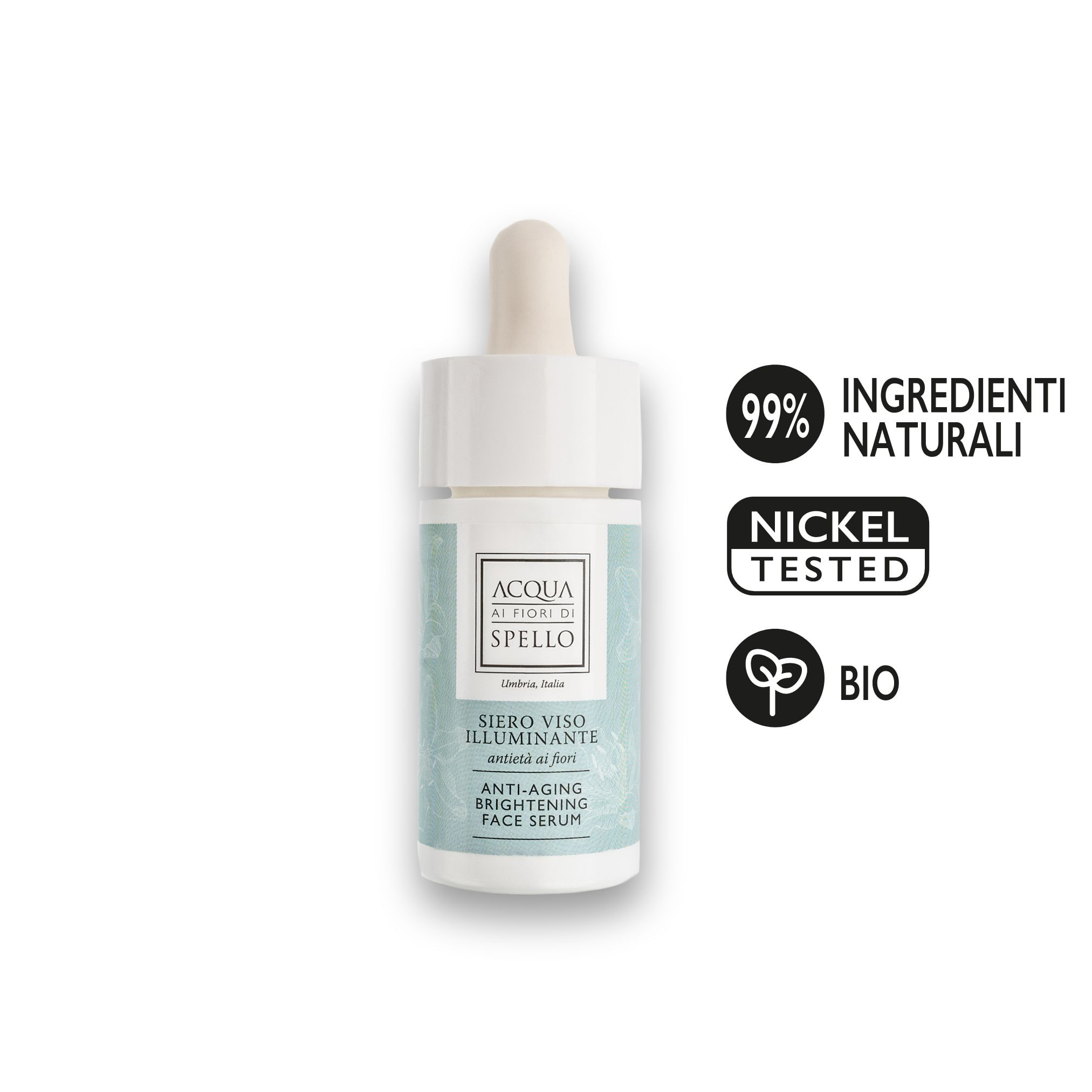 Siero Viso Illuminante Antietà ai Fiori 30ml
Adatta a tutti i tipi di pelle e può essere inclusa nella tua routine sia al mattino che alla sera, regalandoti una sensazione di freschezza e benessere ad ogni applicazione.