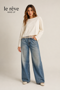 JEANS MOM FIT SABBIATO