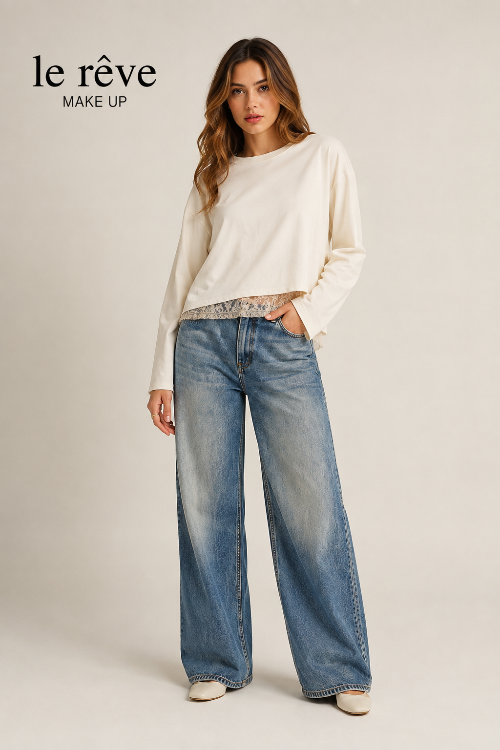 JEANS MOM FIT SABBIATO