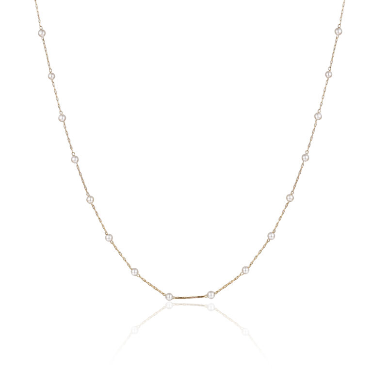 COLLANA MADREPERLA SFERE ALTERNATE PVD ORO
