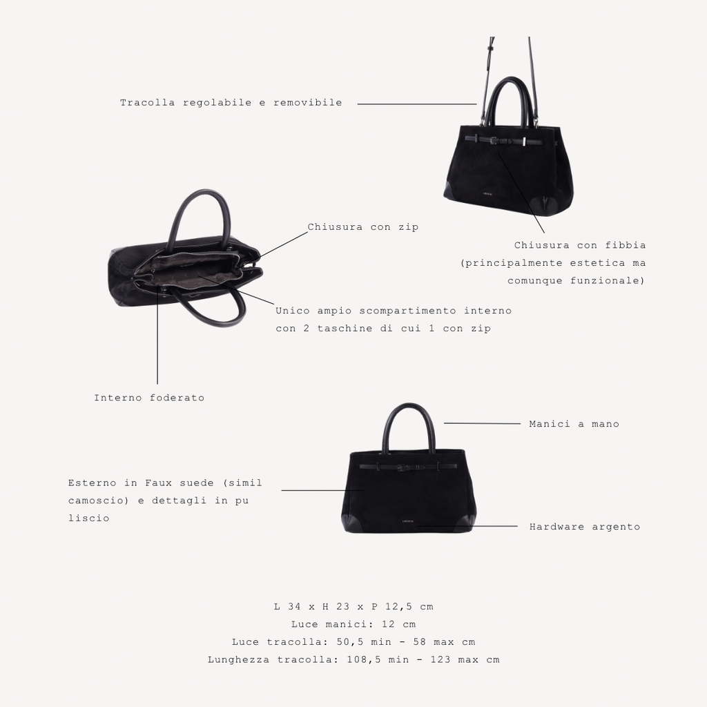 BORSA A MANO MINA BLACK SILVER